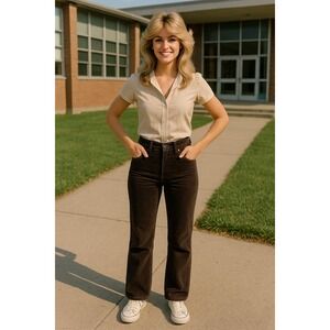 Vintage 70s Levi Strauss & Co Corduroy‎ Pants Brown Straight Leg Student 28